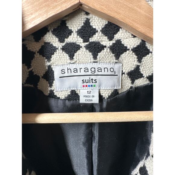 Sharagano Wool Blend Belted Peacoat Jacket Size 12 Structured Office Old Money - Picture 6 of 12